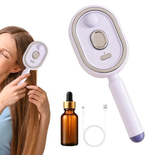 Cepillo de vapor para cabello - Peine desenredante recargable con taza medidora aplicador de, cepillo alisador de vapor | Herramienta para alisar el cabello para estilos rizados, gruesos, recto