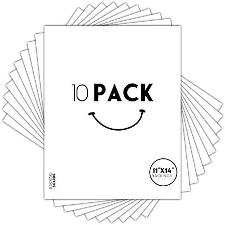 Golden State Art, 11x14 White Backing Board, Backer Boards for Frame, Picture (10 Pack)