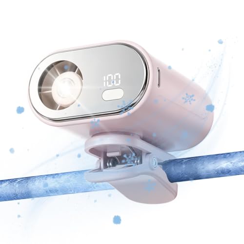 Ventilador USB recargable portátil tipo clip con mini pantalla digital LED 6