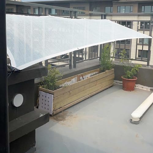 Voile d'ombrage blanche pour grands balcons et piscines