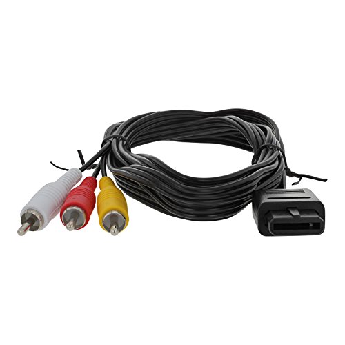 Câble de synchronisation de couleur PAL ZedLabz 1,8m composite RCA AV TV pour GameCube GC, N64 et Super Nintendo Snes