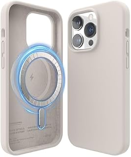 elago Magnetyczne etui kompatybilne z MagSafe iPhone 14 Pro etui MagSafe - wbudowane magnesy, etui z płynnego silikonu, odporne na wstrząsy, silny magnes - 6,1cala Stone