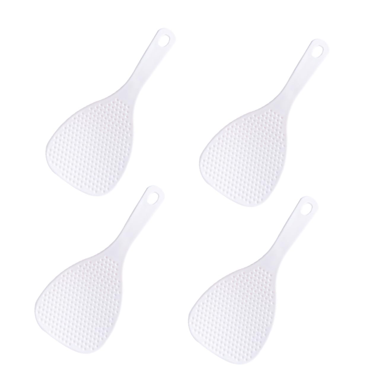 MUCKLILY 4Pcs Multipurpose Non Stick Rice Spoons Heat Resistant Kitchen Utensils for Cooking and Serving Plastic Rice Scoops Off for Home and Restaurant Use
