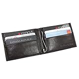 Men's Lambskin Leather Spring Money Clip Compact Bifold Front Pocket Wallet (Choco)