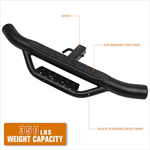 Universal 36" Wide X 4" Od Black Steel Trailer Towing Drop Hitch Step Bar Rear Bumper Guard Fits 2 Inch Receiver #TOP3