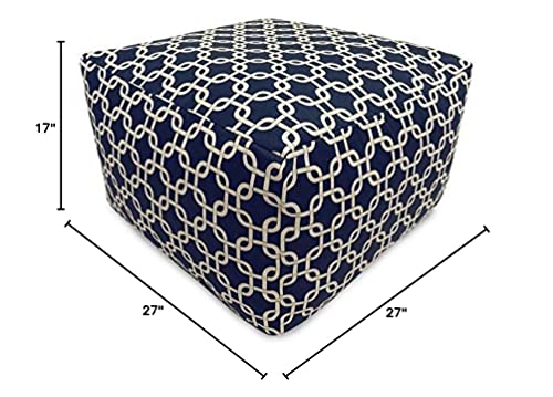 Majestic Home Goods Navy Blue Links Ottoman, Large #TOP6
