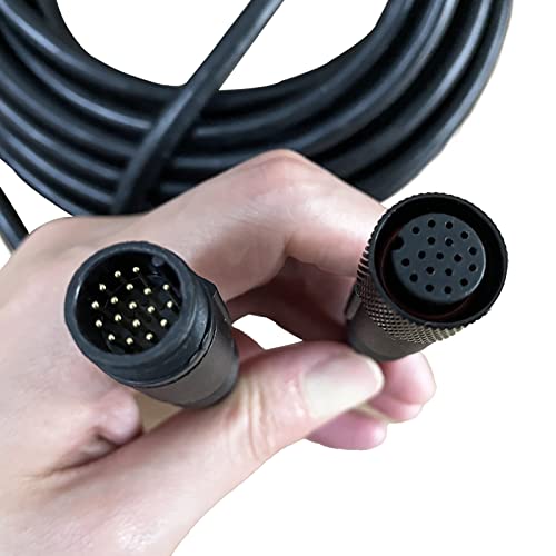 Image of 18 Pin Extension Cable Cord for Monitor Display of Backup Camera System Rear Side View Reverse Camera Car Video Extension Wire AV Extension Cable for RV Trailer Camper Truck Bus (5m /16.4ft)