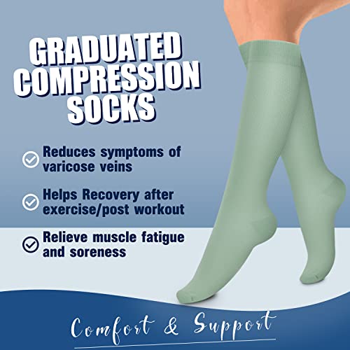 Image of Laite Hebe 4 Pairs-Compression Socks for Women&Men Circulation-Best Support for Nurses,Running,Athletic