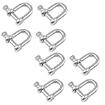 D Shackle, 8 Pack 4mm Stainless Steel D Ring Shackles for Marine, Outdoor and Industrial Use, Heavy Duty Screw Pin Anchor for Chains, Ropes and Lifting