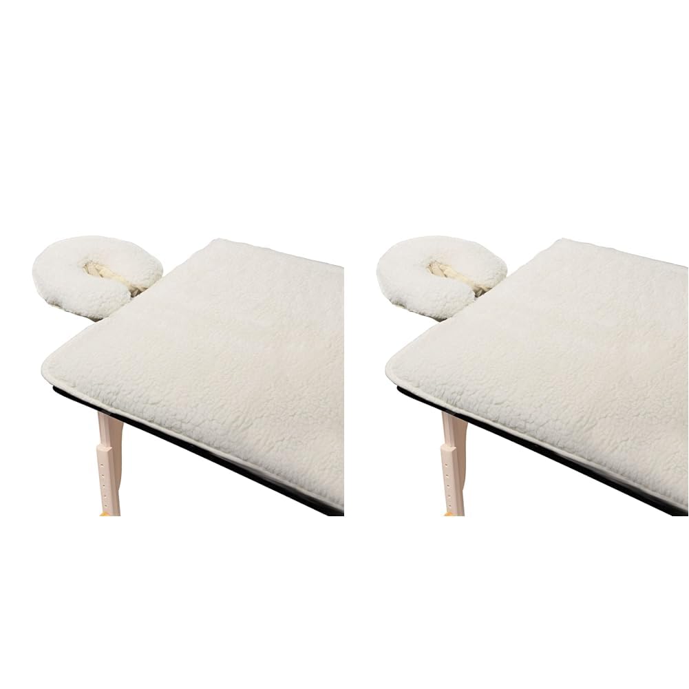ForPro Premium Fleece Massage Pad Set, Natural, Extra Soft, Hypoallergenic, for Massage Tables, Includes Pad and Face Rest Cover, 31” W x 72” L (Pack of 2)