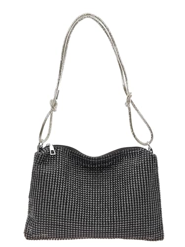 Women's Rhinestone Underarm Handbag Shiny Evening Shoulder Tote Bag