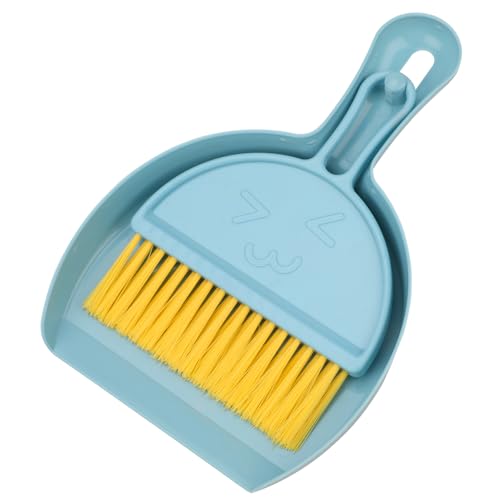 RYPET Pet Cage Cleaning Tool-Small Broom and Dustpan Set, Mini Dustpan and Whisk Brush Set for Guinea Pig Chinchilla Hamster Ferret Hedgehog Rabbit Reptile, Cage Cleaner for Small Animal Waste Bule
