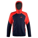 MILLET - Fitz Roy III JKT M - Chaqueta Hardshell para Hombre - Membrana Dryedge Impermeable y Transpirable - Aproximación, Diario - Azul/Rojo