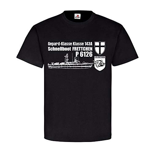 Schnellboot S76 Frettchen Gepard Classe 143A t-shirt noir #18195 taille XXXXXL