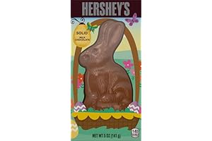HERSHEY'S Solid Milk Chocolate Bunny, Easter Candy Gift Box, 5 oz