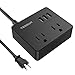 Extension Cord with USB Ports, TESSAN 2-Outlet and 3 USB Travel Power Strip, 5Ft Cord Desktop Charging Station for Cruise Ship, Travel, Home and Office - Black