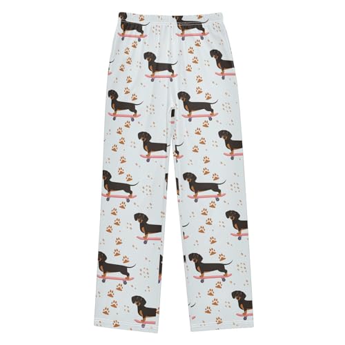Boys' Pants Funny Puppy Dogs Dachshund Long Bottoms Jogger Pants Elastic Waist Trousers with Pockets S-XL