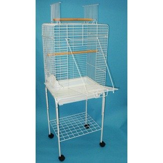 212 Main 1924-4924WHT Open Play Top Small Parrot Bird Cage with Stand in White