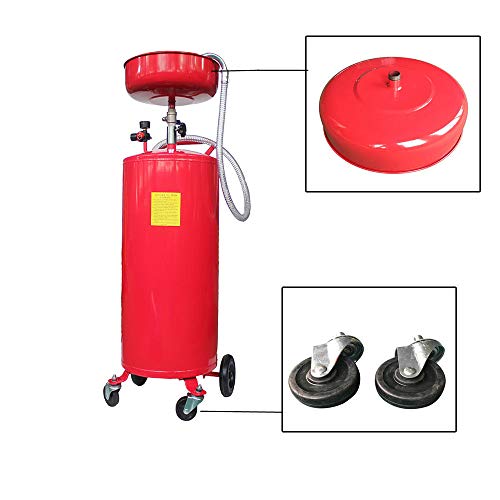 9TRADING Waste Oil Drain Tank 20 Gallon Portable Air Operated Drainer Oil Change Transfer