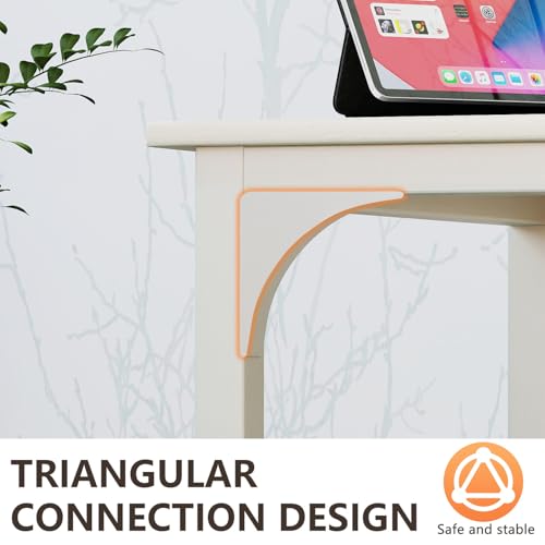 Image of BestOffice Computer Desk,Home Office Desk, Modern Simple Style for Home Office Study Writing (White, 39 Inch)