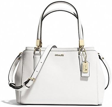 Coach Madison Saffiano Leather Mini Christie Carryall 30402 Light Gold/White