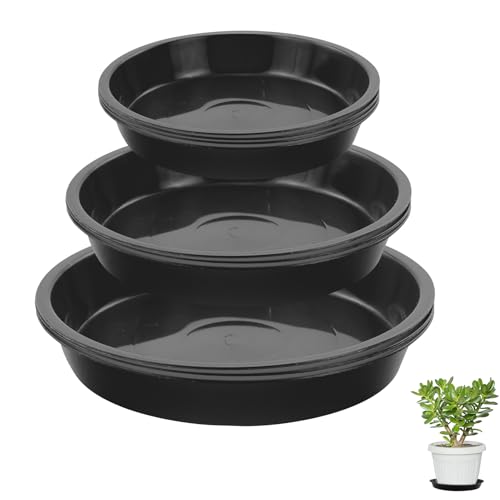 JRSHIRLEYLTD Lot de 10 soucoupes en plastique pour pots de fleurs, pour jardin, intérieur et extérieur, cours, balcons (3 tailles)