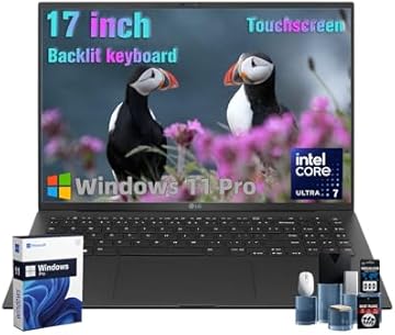 Gram 2025 Touchscreen Business Laptop, Intel Ultra 7 Series 2 258V(Up to 4.8GHz), Windows 11 Pro, 17.3'' WQXGA Touchscreen,32 GB LPDDR5X RAM, 4 TB SSD, Intel Arc Graphics, Wi-Fi 7, Windows 11 Pro