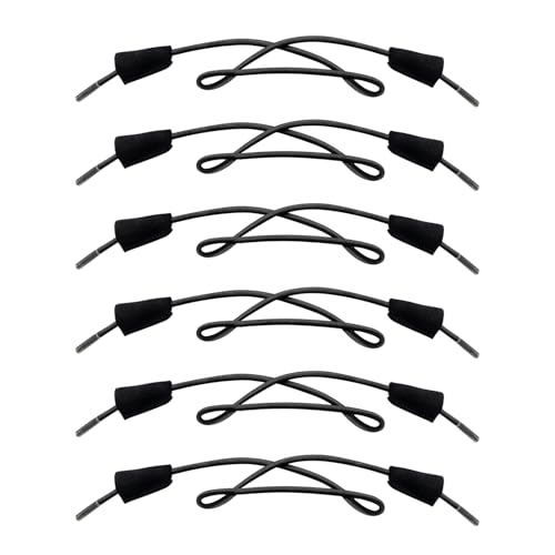Endoto 3 Pairs Shoelaces for Hey Dude Elastic Strings Replacement Laces Shoes(Color:Black Size:18Inch)