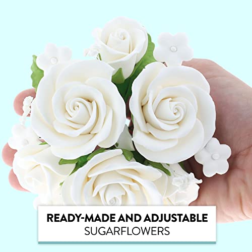 Global Sugar Art 1-Count White Rose Bouquet, White Rose Cake Topper by Global Sugar Art - Used condition - Image 4