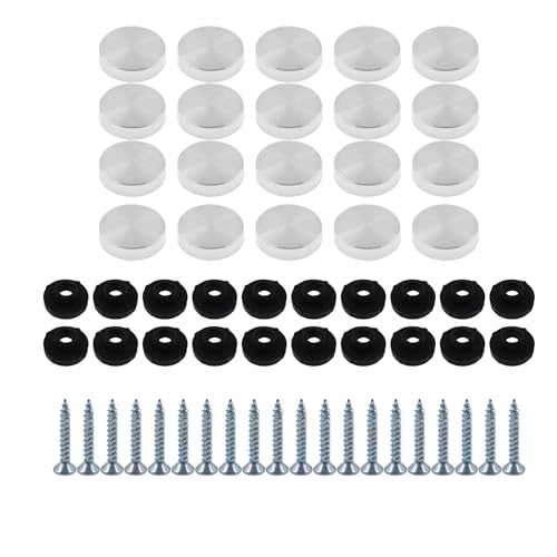 Mirror Screws Fastener,TTZEZE Stainless Steel Decorative Screw Covers Cap,Sign Advertising Hardware,12mm/0.47''Screw Cap Cover Nail,Mirror Screw with Caps 20 PCS 14mm0.55''