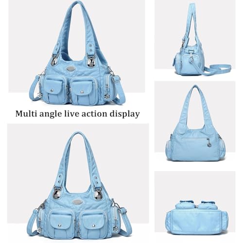 Bolso Tote grande multifuncional de cuero PU suave miniatura 3