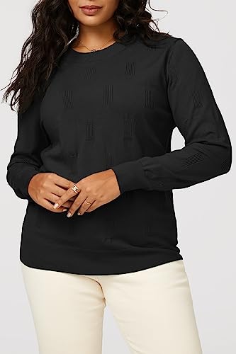 Image of Arach&Cloz Women's Soft Knit Sweater Fall Dressy Casual Pullover Tops