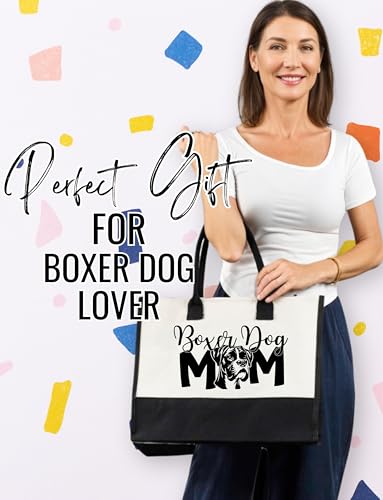 Bolsa tipo Tote de lona para mujer con diseño de perro Boxer miniatura 4