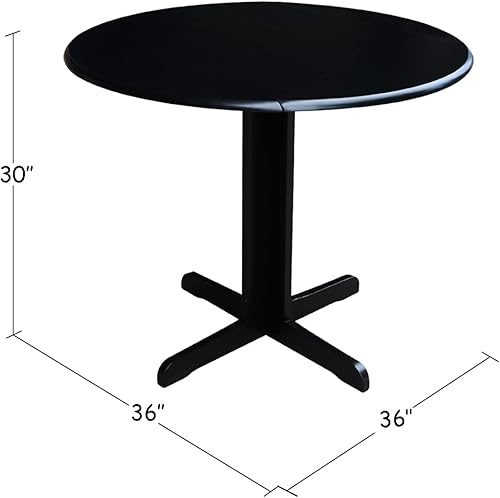 Miniatura 2 de International Concepts - Mesa de comedor de doble hoja caída, 36 pulgadas, color negro Negro -,Espresso,https://www.amazon.com/dp/undefined
