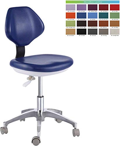 Global Dental Chair Stool Assistant Chair Stool Adjustable Height Dental Assistant Chair with Armrest (Microfiber Leather)