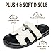 Project Cloud 100% Genuine Leather Sandals for Women Footwear - Stylish Womens Sandals with Plush & Soft Insole - Non-Slip and Water-Resistant Beach Sandals Slides for Women (Mayvy, White, 7.5)