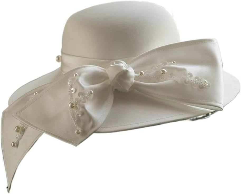 French Super Immortal White Top Hat Headwear Vintage Mesh