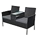 Produktbild SVITA Poly Rattan Gartenbank Chicago Rattanbank Bank Tisch Sitzbank Balkon Gartenmöbel Parkbank grau, schwarz oder braun (Schwarz)