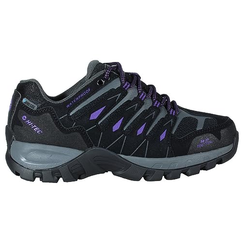 Hi-Tec CORZO Low/TORCA Low Women, Botas montaña Mujer Botas Senderismo Mujer,Calzado Trekking Membrana Impermeable y Transpirable Dri-Tec® (CORZO Low WP WO'S Black/Charcoal/Berry, 40)