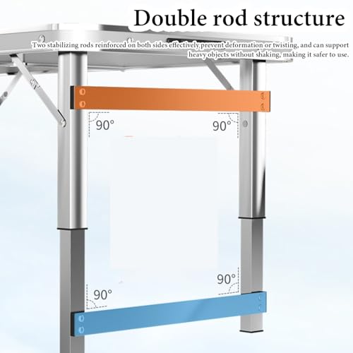 Table de camping pliante et réglable en hauteur pour pique-nique