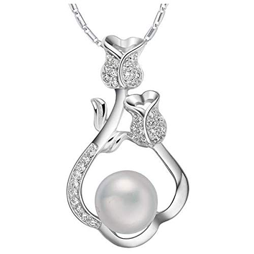 Collier perle rose d'eau douce en argent sterling 925, le cadeau romantique parfait