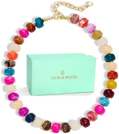 LILIE&WHITE Chunky Necklace for Women Multicoloured Resin Beaded ...