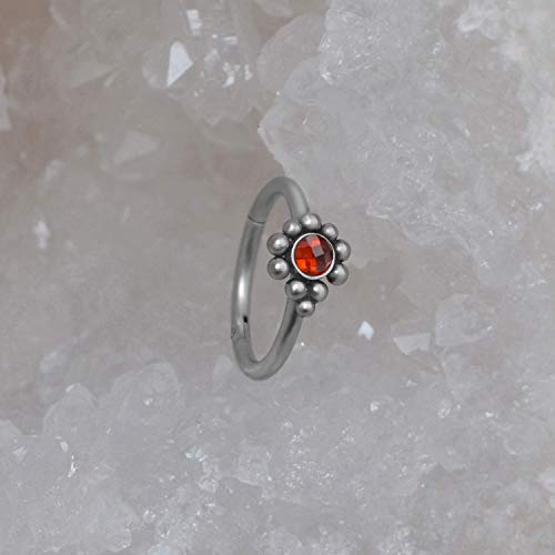 Tragus Piercing Jewelry - Cartilage Earring Surgical Steel - Helix Seamless Ring Earring - Rook Ring Jewelry with CZ Stone - Seamless Clicker Ring for Conch Piercing