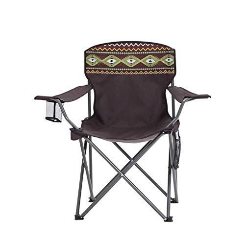 JJZXT Camping Chair Folding Heavy Duty with Adjustable Reclining Padded Back and Legs Supports, Armrest, Outdoor, Fishing, Garden