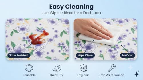 Image of Dribble (45cm X 300cm) Eva Shelf Liner Mat Roll, Non Slip Drawer & Cabinet Liner for Kitchen, Waterproof Oilproof Washable Fridge Mat, Anti Skid Multipurpose Mat (Spring Lavender Purple)