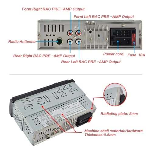 Image of AUTO SNAP Car Player Single Din MP3 TF /BT /AUX /SD Card Slot Dual USB Ports with Remote Control Universal Fit Panel Bluetooth Connectivity