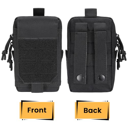 Hejo Tactical Molle Pouch, Utility Belt Pouch with Zipper, Waist Pouch Bag, EDC Pouch, Multifunctional Waist Bag for Sports, Hiking, Camping,Traveling, Cycling, Fishing (Black) - Image 3