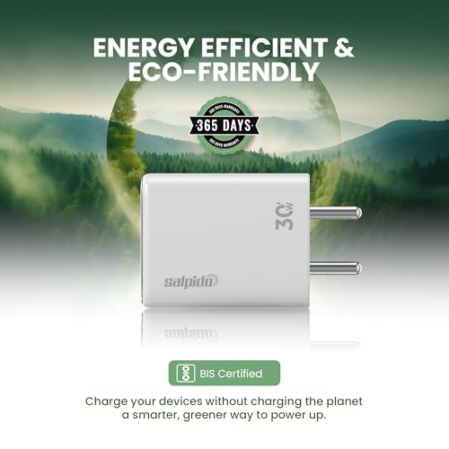 Image of Original 30W Universal Charging Adapter with USB-C Port, Type C Fast Charger, Mobile Charger Adapter for iPhone, iPad, Samsung Galaxy, Redmi, Mi, Oppo, and More (GD-WC-10 - White)