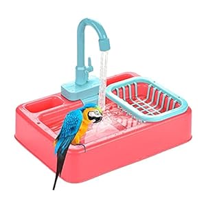 Vogelspeelgoed Vogel feeder papegaai automatische badkuip zwembad kraan water dispenser vogel kooi badkamer speelgoed…