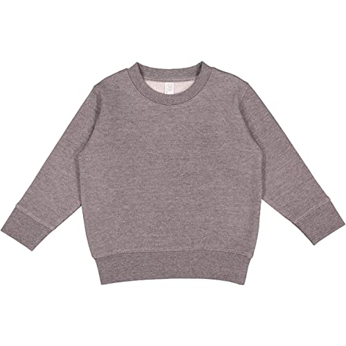 RABBIT SKINS Toddler Fleece Long Sleeve Pullover Sweatshirt, Granite Heather, 5/6